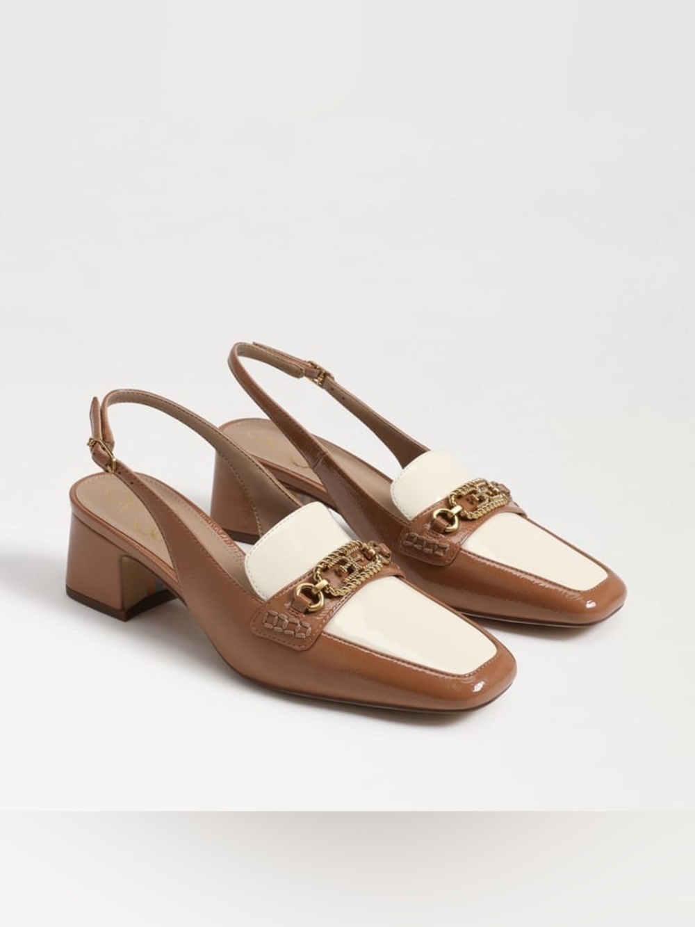 Sam Edelman Teana Slingback Loafer Pumps Camel Cream Gold Size 8